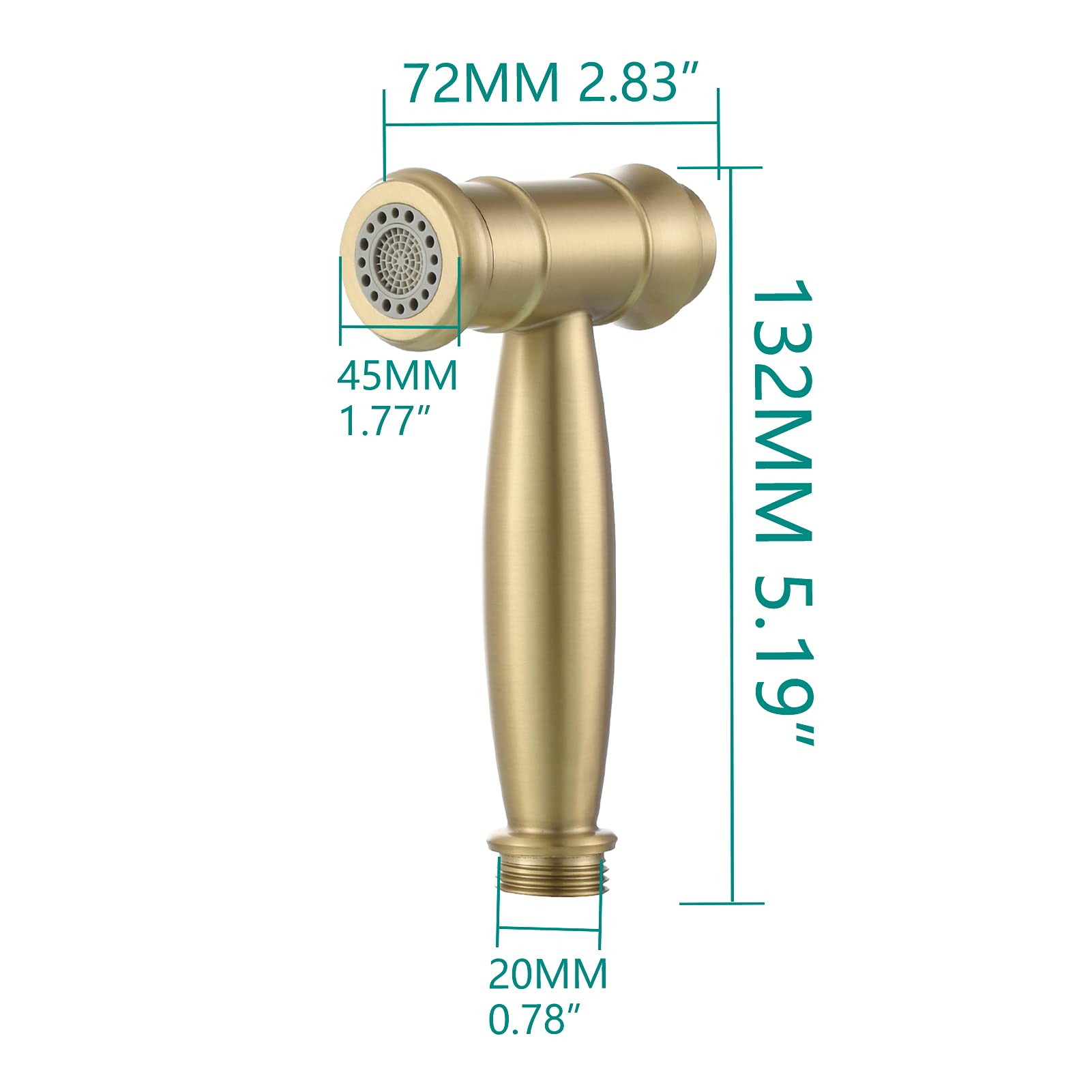 Tecmolog 2 Functions Handheld Bidet Sprayer Head Stainless Steel Bathroom Portable Toilet Shattaf Faucet for Personal Hygiene Brushed Gold WS035J - Image 4