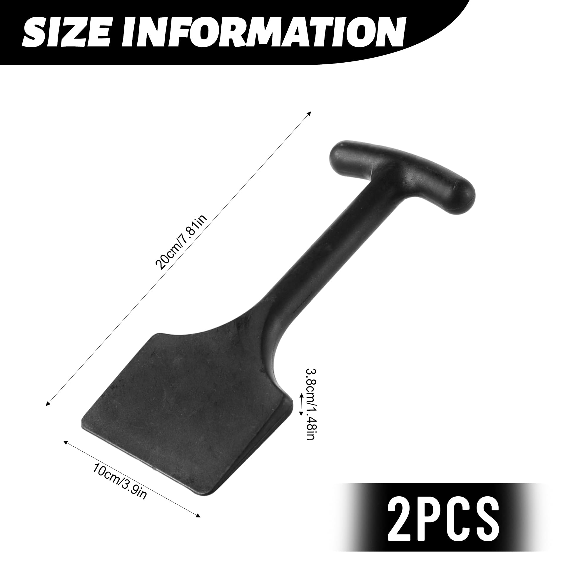 Scalpello in plastica per moquette, 2 pezzi, colore nero, con bordo largo, pratico strumento di sostegno per tappeti, aste in nylon per la riparazione di cuciture (20 x 10 cm)