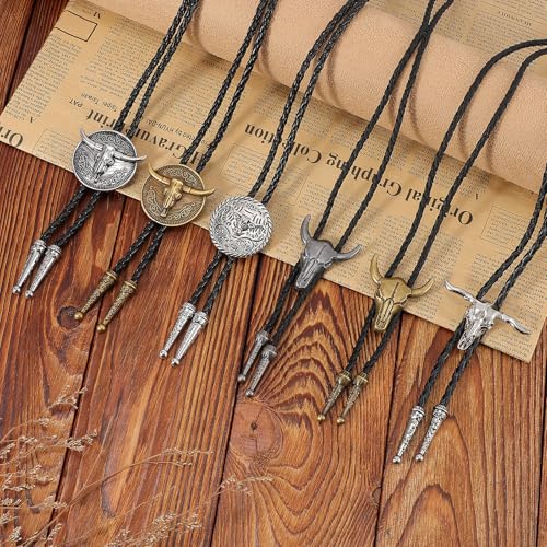 Image of Bolo Tie for Women Men, Western Bolo Tie Rodeo Cowgirl Cowboy Tie Bolo Ties Cowboy Accessories for Men Women