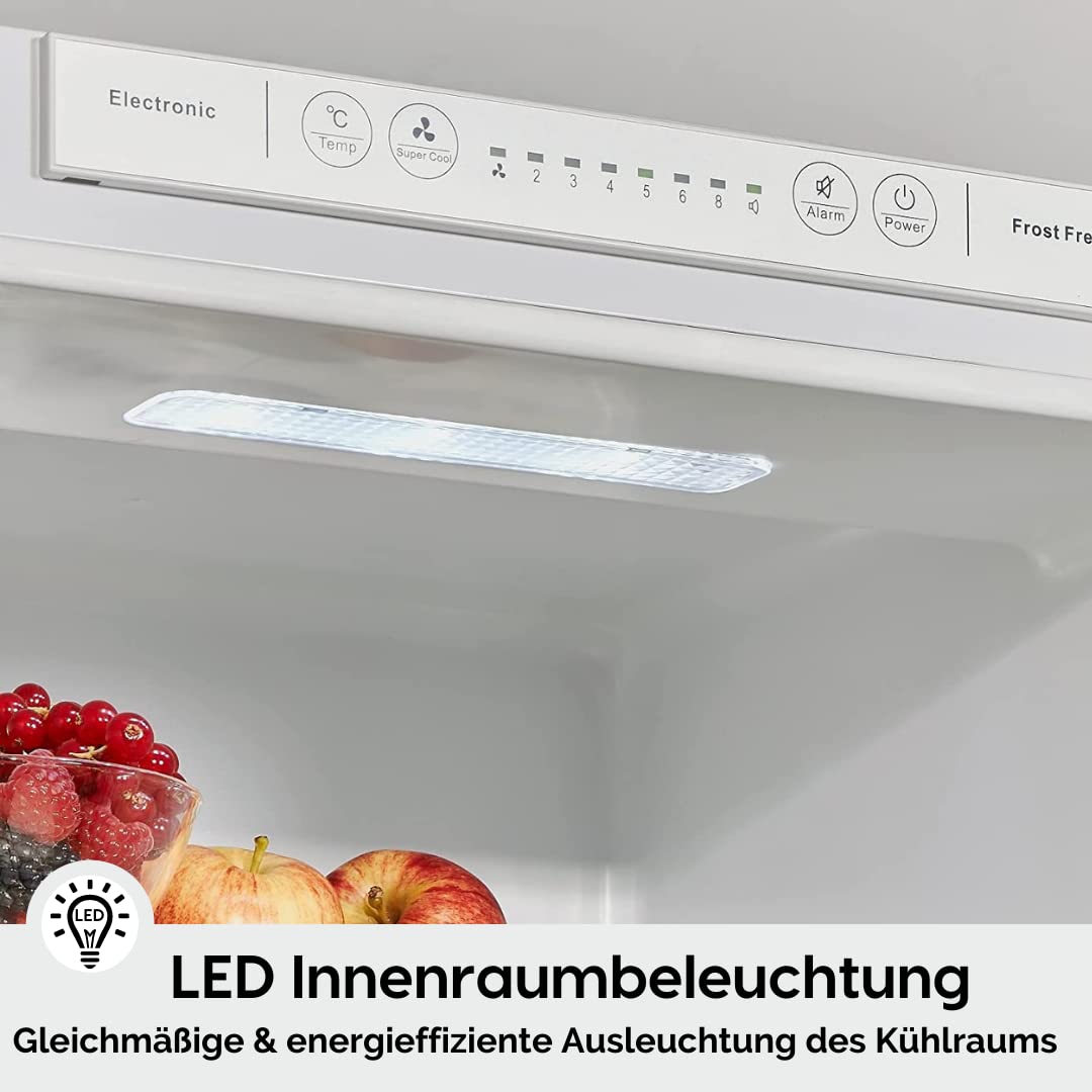 Wolkenstein WKG257.4NF EB Einbau Kühl-Gefrierkombination 246l Kühlen 63l Gefrieren LED Kühlschrank integrierbar No Frost wechselbarer Türanschlag leise