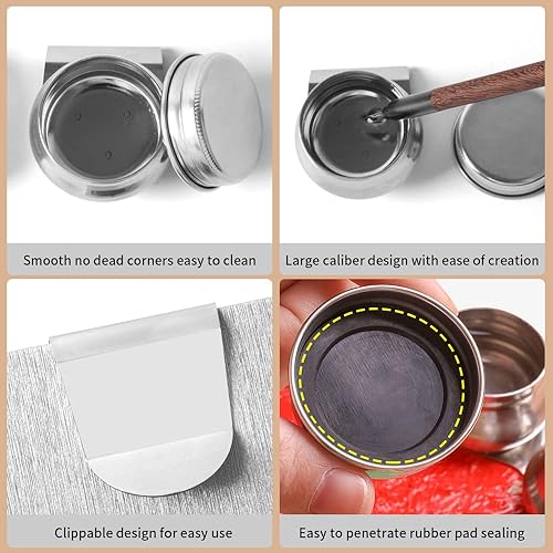 Miniatura 4 de Caja de estuche de acuarela portátil de mini lata de 12 pozos vacía con bandeja de mezcla de pintura es un pequeño kit de almacenamiento para viajes