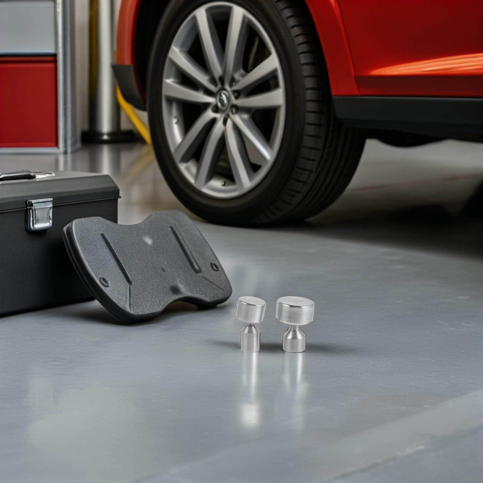 2 Stück Universelles Auto Reparaturwerkzeug aus Metall mit Voller Abdeckung für Selbstgemacht Garage und Karosseriereparatur in Silber