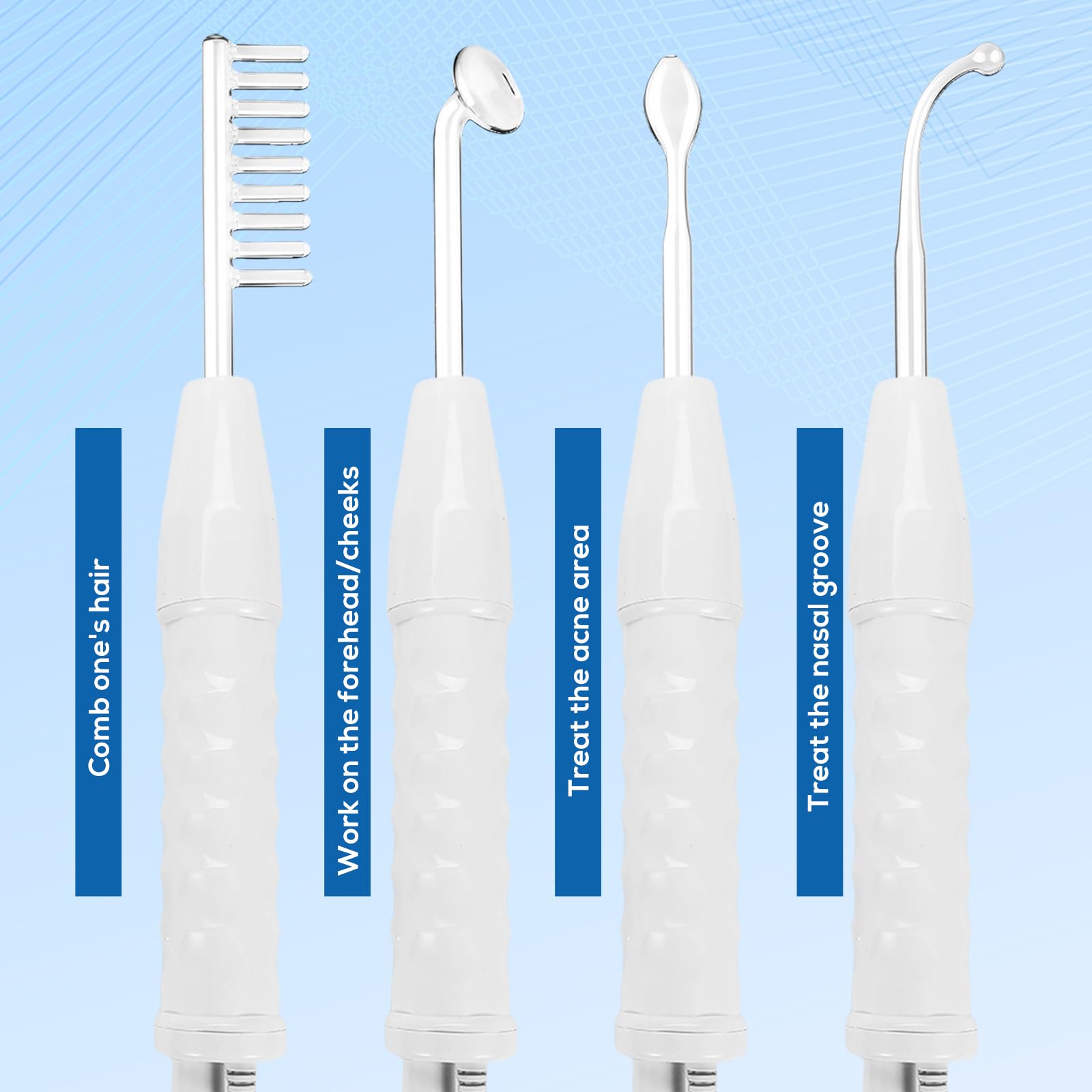 Varilla de alta frecuencia con 4 sondas, máquina facial de belleza, pared de alta frecuencia, dispositivo de radiofrecuencia facial, máquina facial de belleza, dispositivo de tratamiento del acné