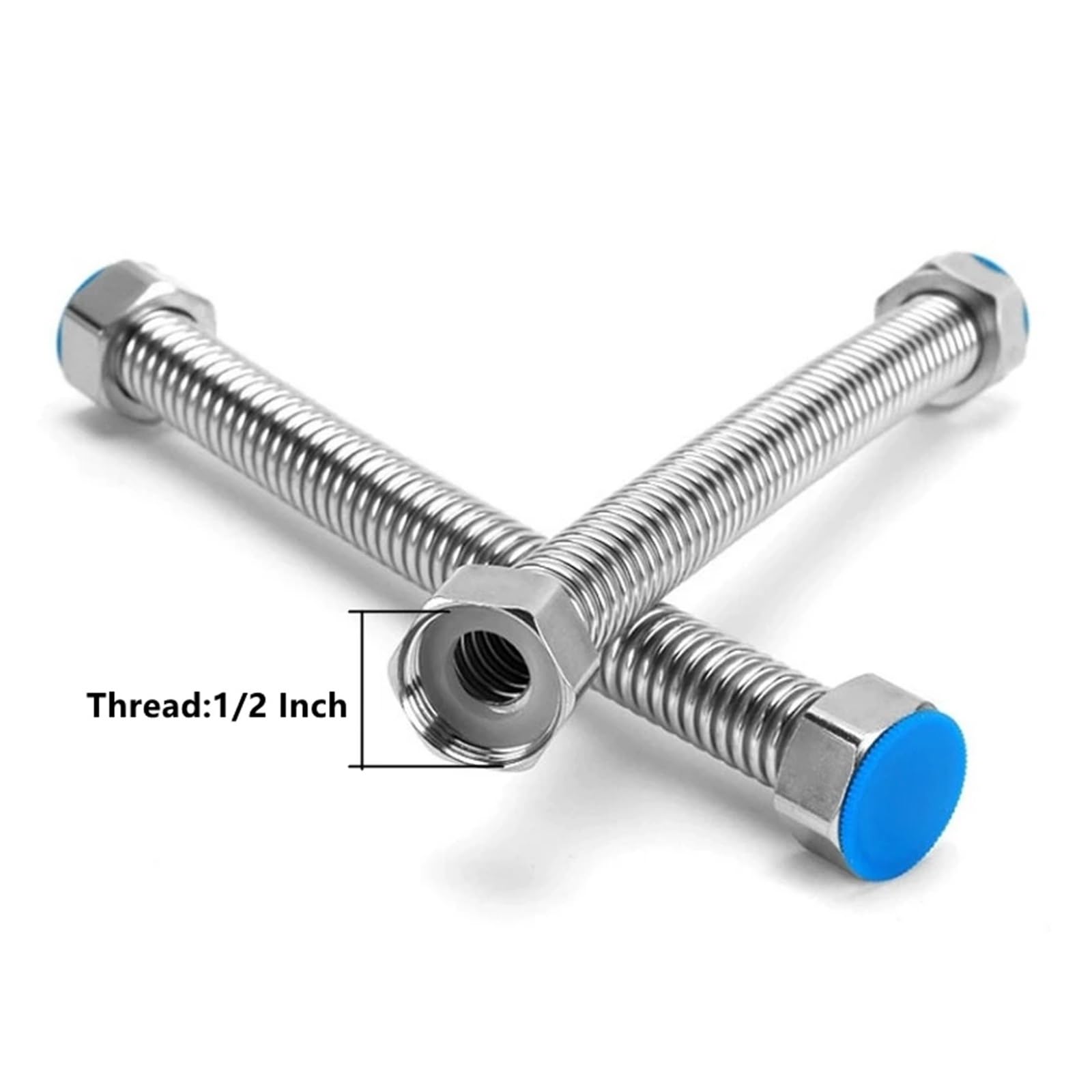 Fuelle de acero inoxidable 304 de 10 a 500 cm y 1/2", tubería de agua caliente y fría for uso doméstico, manguera de metal for calentador de agua doméstico.(150cm)