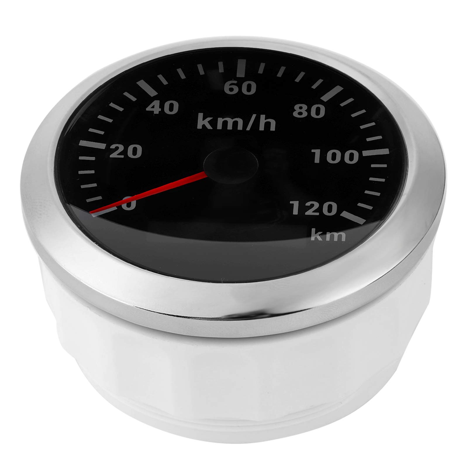Dilwe Prędkościomierz GPS, Wskaźnik GPS ze Stali Nierdzewnej ABS 316, Licznik Kilometrów 120 KM, wodoodporność IP67, Szybkie Pozycjonowanie 85 Mm, Całkowity Przebieg dla łodzi, Jachtu, Motocykla,