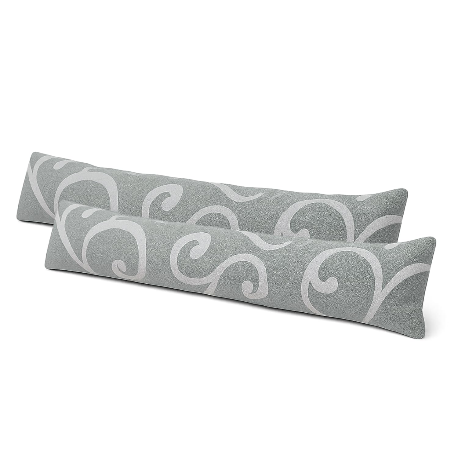 Virsus 2 Paraspifferi con trama DAMASCATO per porte e finestre, lunghezza 100 cm, Colore GRIGIO, paraspiffero sottoporta universale paravento in stoffa tessuto poliestere -734