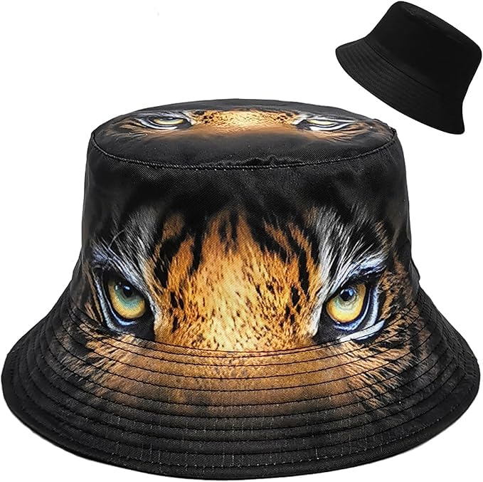 Chapeau à seau imprimé double côté pour protection solaire