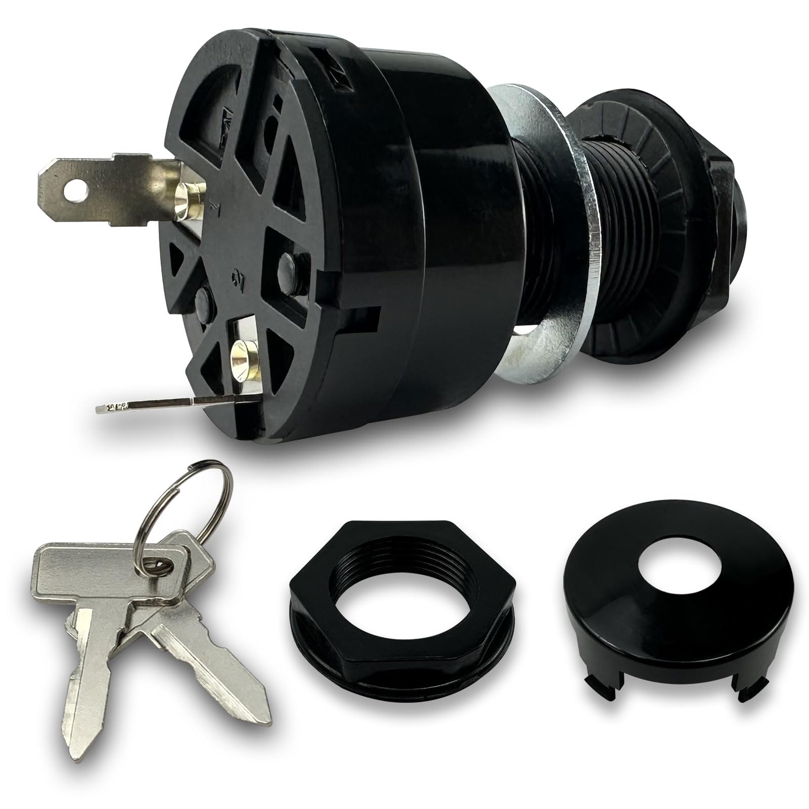 Golf Cart Ignition Key Switch 102508601 1025086-01 1012505 for Precedent Electric 2004-Up Tempo Gas 2018-Up Starter Switch with 2 Keys 2 Terminals 48V