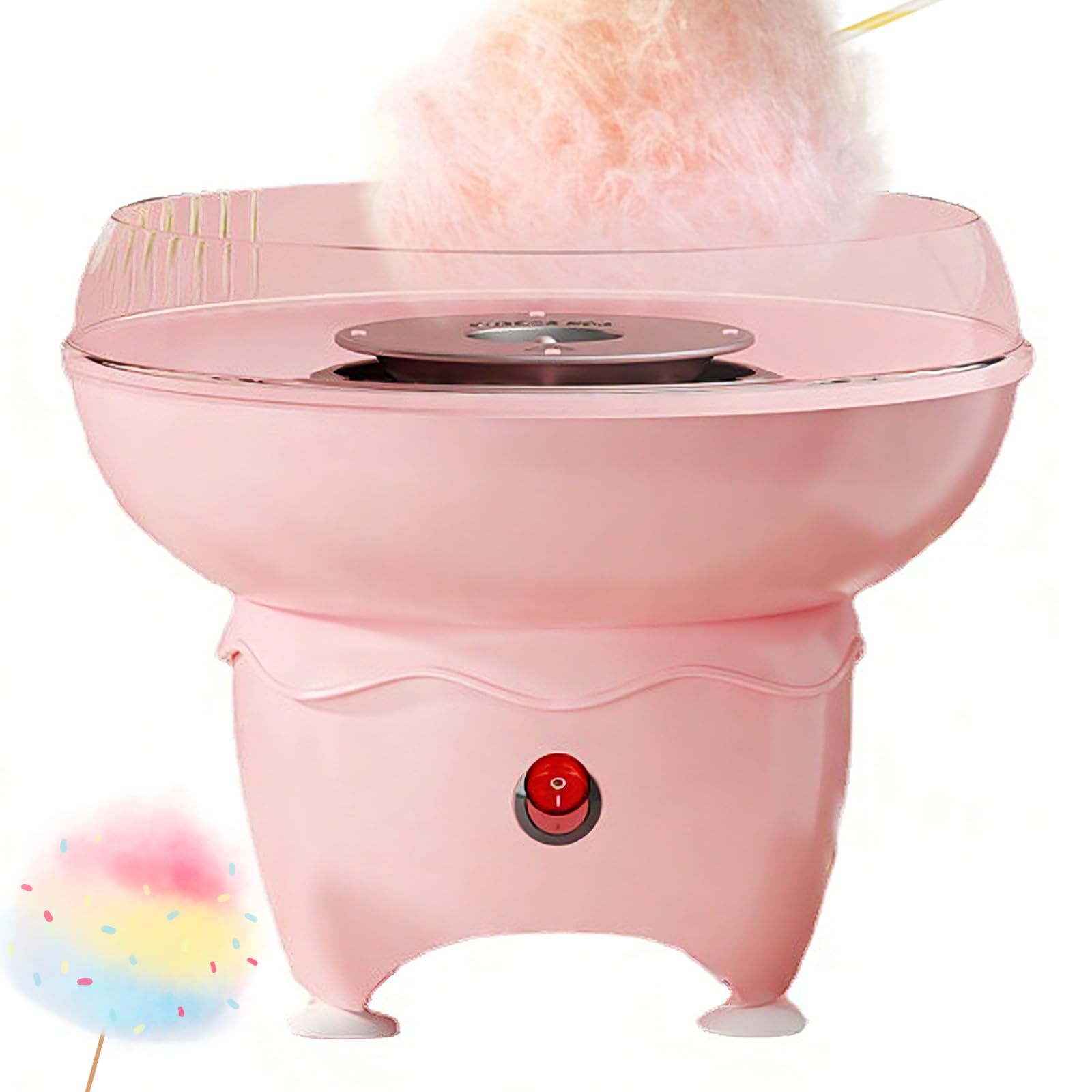Máquina De Algodón De Azúcar, Máquina Eléctrica De Algodón De Azúcar De 400 W con Azúcar Sale En 3s, 267 MM De Diámetro Grande, Mini Fabricantes De Hilo Dental para El Hogar, Fiesta, Regalo Pink
