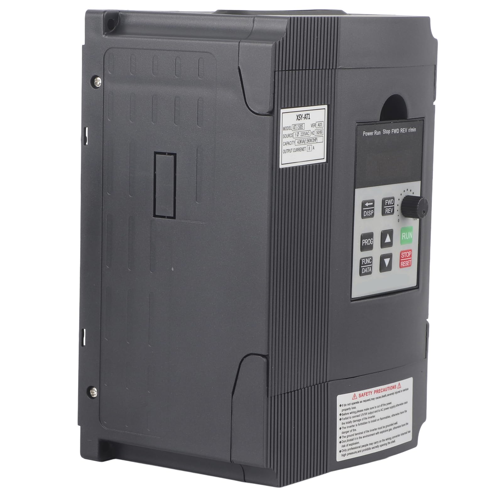 VFD Frequenzumrichter, 220V Einphasen-Geschwindigkeitsregler mit Variabler Frequenz, 1,5 kW Wechselstrommotor-Steuerung für Strom und Temperaturschutz