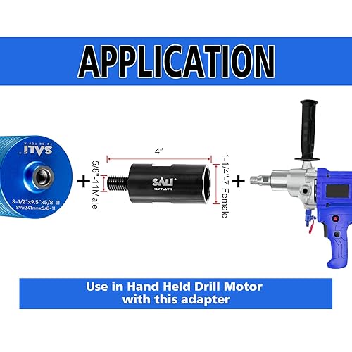Miniatura 5 de SALI Adaptador Convertidor de Brocas de Núcleo de Acero Endurecido 1-14"-7 Hembra a 58"-11 Macho para Mayor Eficiencia de Perforación, Ideal para