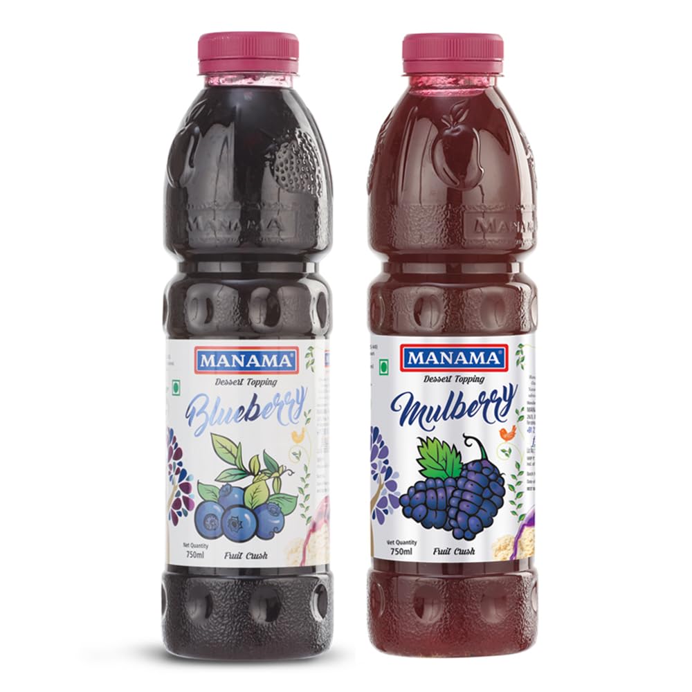 Manama Blueberry Crush and Mulberry Crush | 750ML Each | Topping for Cakes, Pies and Shakes | Pack of 2 (B0CNZ9XL2X) Amazon Price History, Amazon Price Tracker