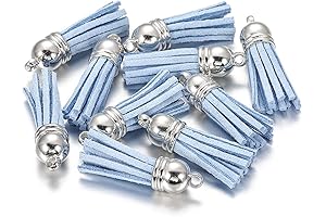 MSCFTFB 100 Pcs Light Blue Mini Tassels for Jewelry