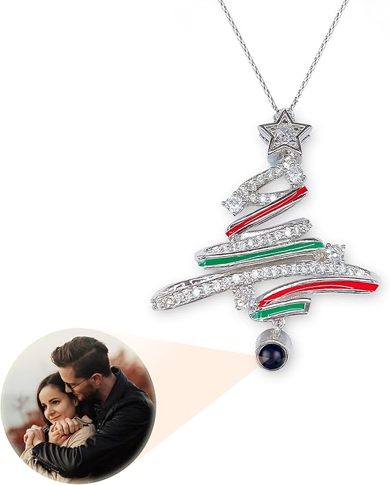 Personalized Christmas Projection Ornament, Custom Memorial Photo Inside Ornament, for Family Holiday Party, Personalized Xmas Tree Hanging Decor
