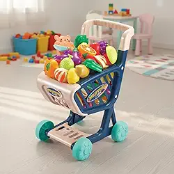 Carrinho de Compras Infantil com Acessórios (Azul)