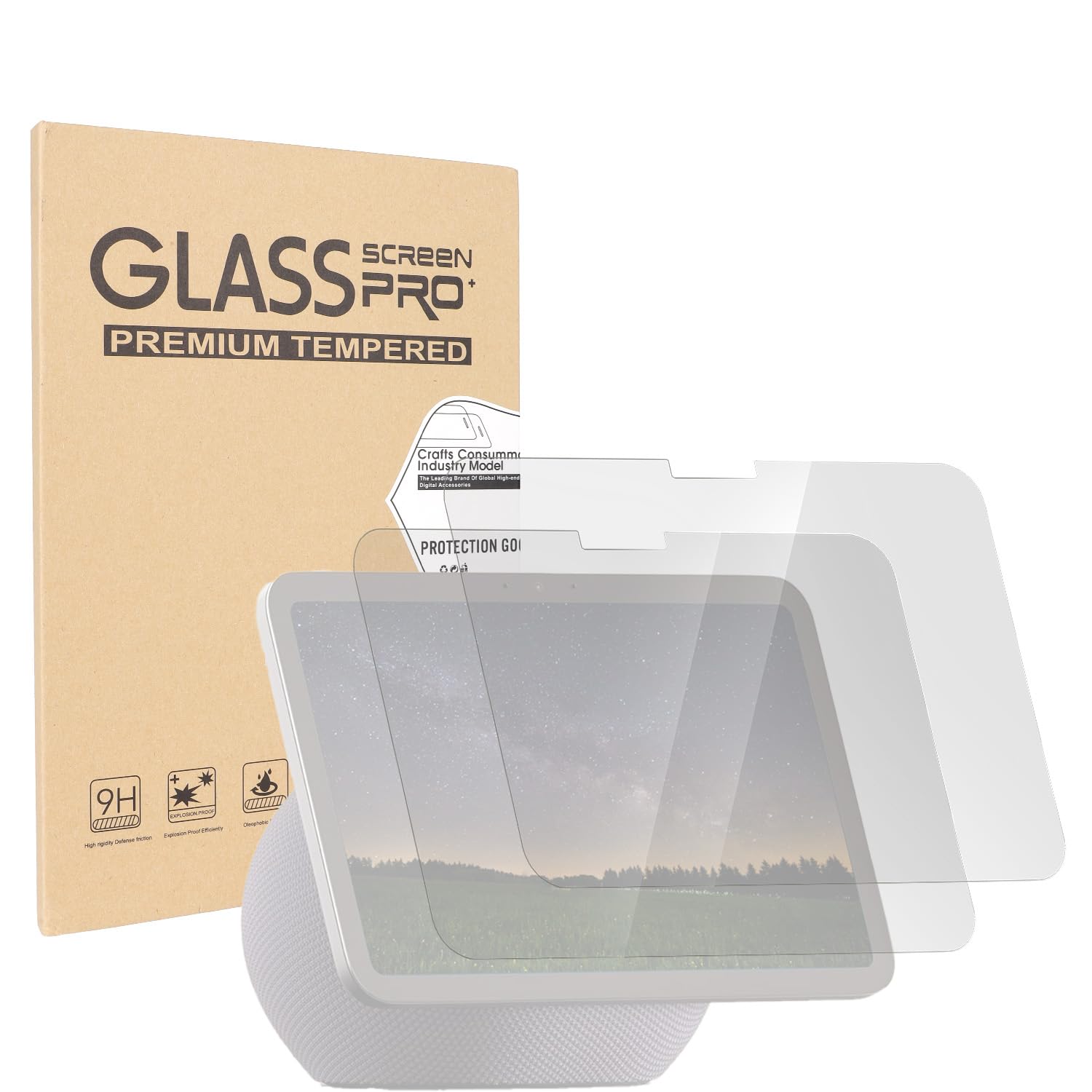 2 Pack 8,7 Pulgadas Protector Pantalla Vidrio Templado para Echo Show 8 (4ª Generación 2025), Dureza 9H Anti-Rayaduras Sin Burbujas Toque Sensible Protector de Película HD Clara