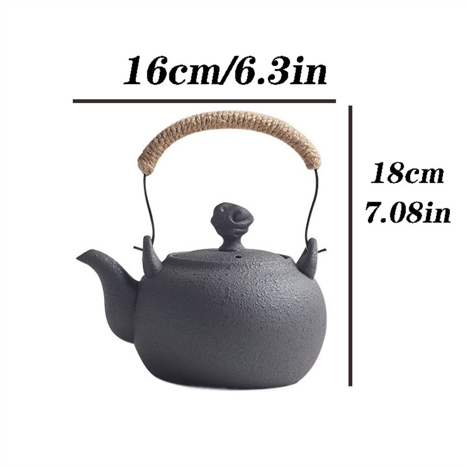 Tetera de café, jarras de jarra de café, jarra de vacío, infusor de tetera, tetera de cerámica de 750 ml, tetera con mango de gran capacidad con filtro, tetera que se puede calentar, adecuada for hoja
