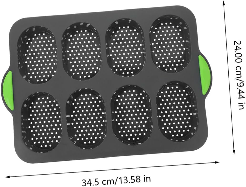 Cabilock Silicone Bread Mould 8-Cavity Non-Stick Baking Tray for French Bread – Sturdy Food-Grade Silicone Easy to Use for Home Baking and Loaves