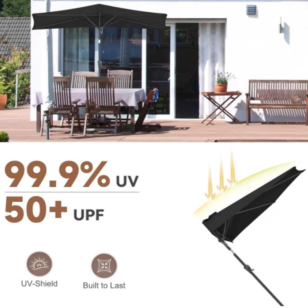 Sombrilla Semicircular Parla Half Circular Parasol Con Manivela