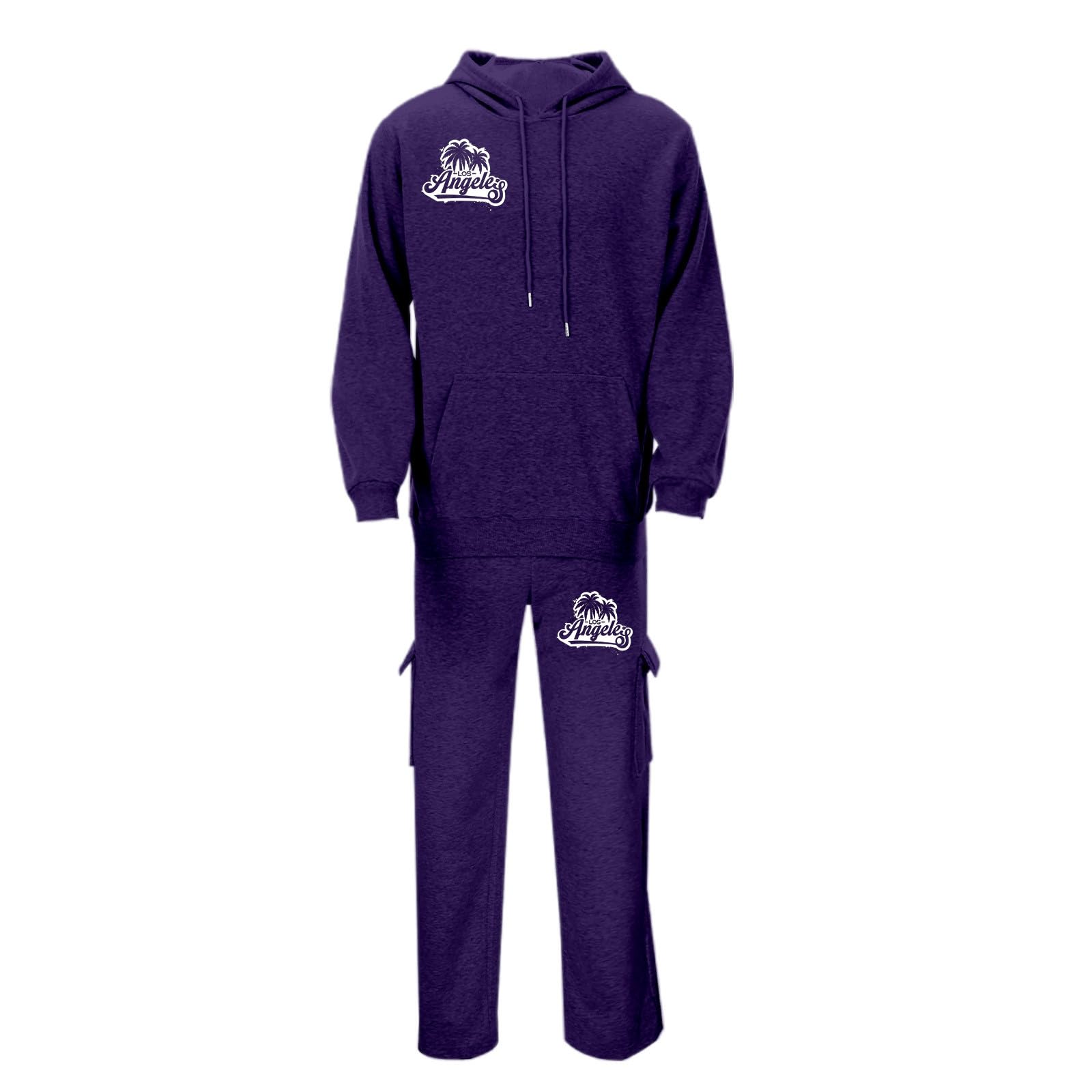 Generisch Męski dres do joggingu, bluza z kapturem, spodnie do biegania, jednokolorowy, dres treningowy, strój rekreacyjny, przewiewna bawełna, ciepła bawełna Y2K, kieszenie, kaptur, zestaw dresowy