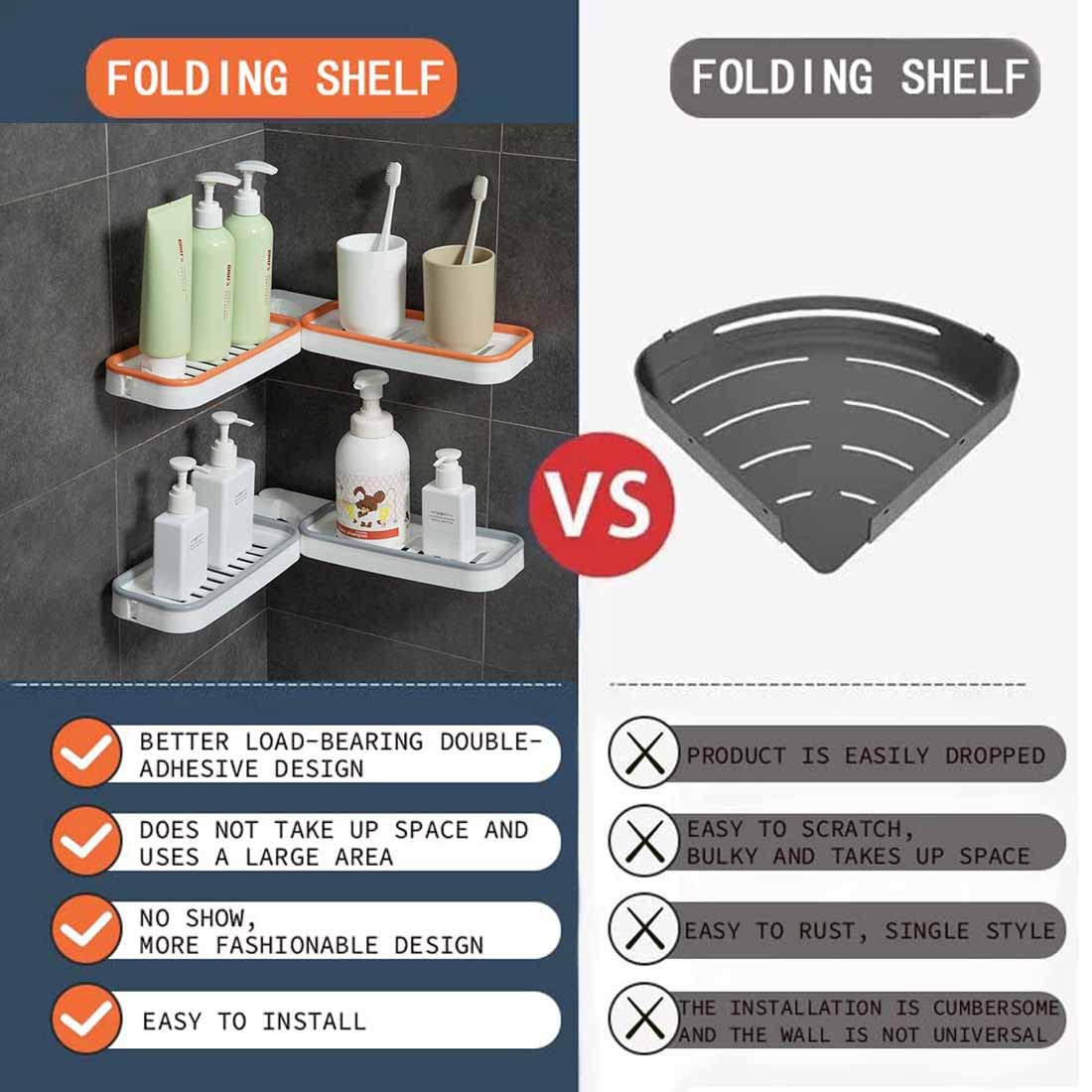 Étagère D'angle De Salle De Bain – Support Mural Sans