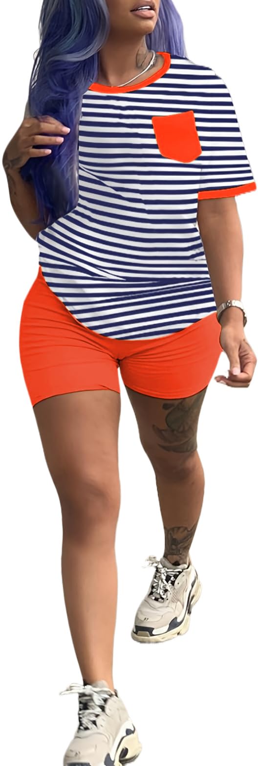 TOPONSKY Womens 2 Piece Sports Outfit Tracksuit Shirt Shorts Jogger Bodycon Sets