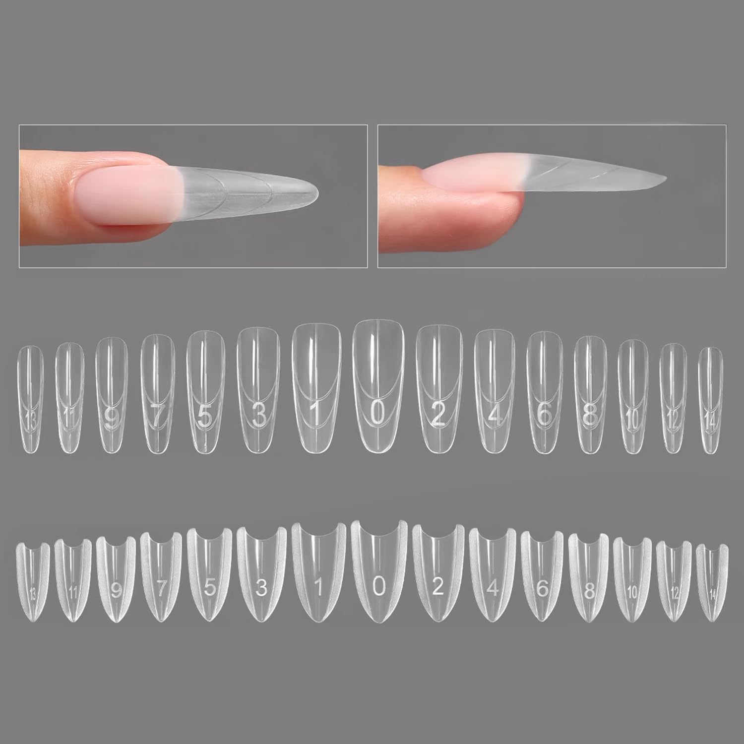 YOKE FELLOW Terminali per Unghie Finte - Modello a Sandwich per Estensione Rapida delle Unghie, Senza Carta, Modelli in Gel UV Cristallo
