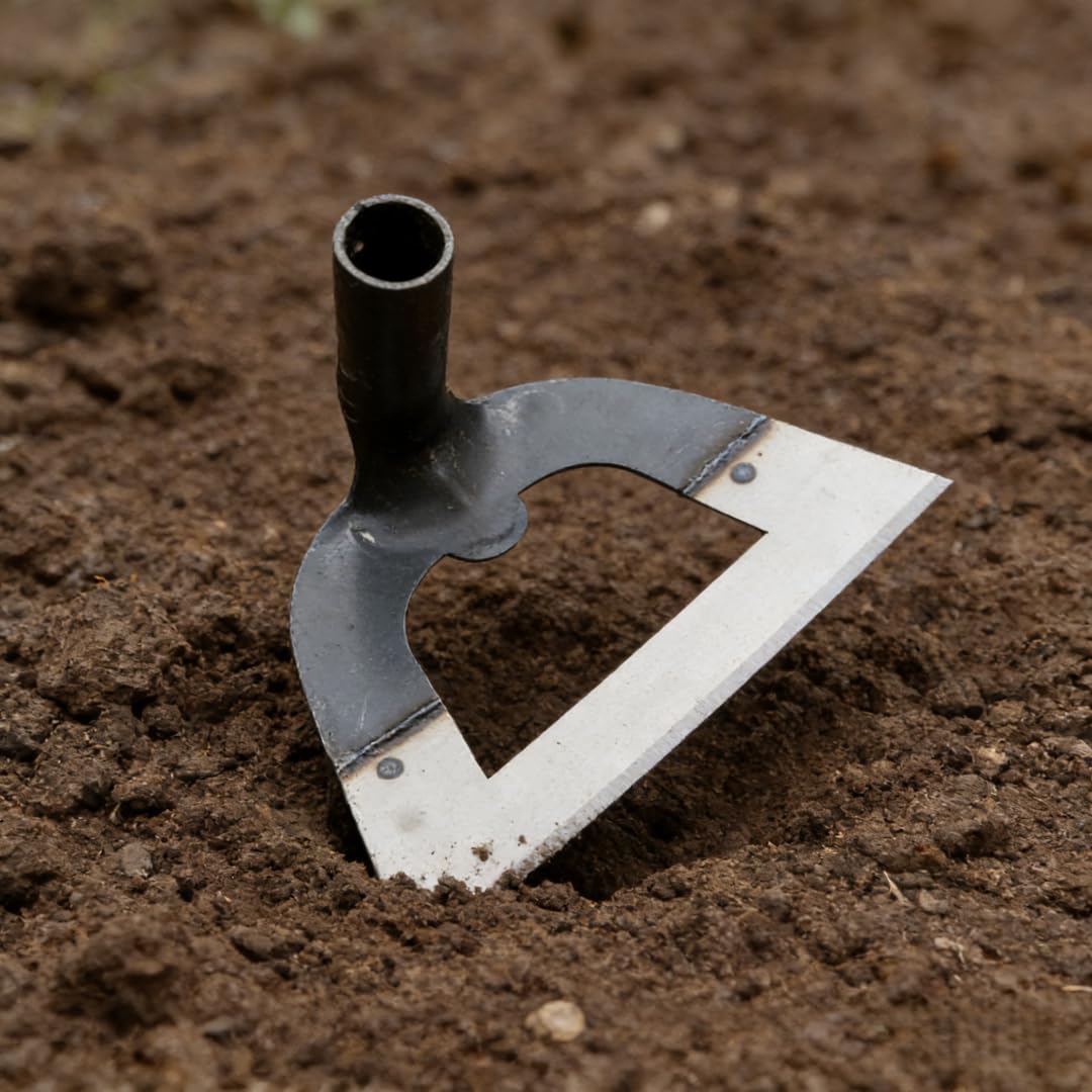 Manganese Steel Hollow Hoe Sharp Edged Weeding Tool for Loosening Soil Vegetable Farm Garden Cultivation Backyard Planting, Black