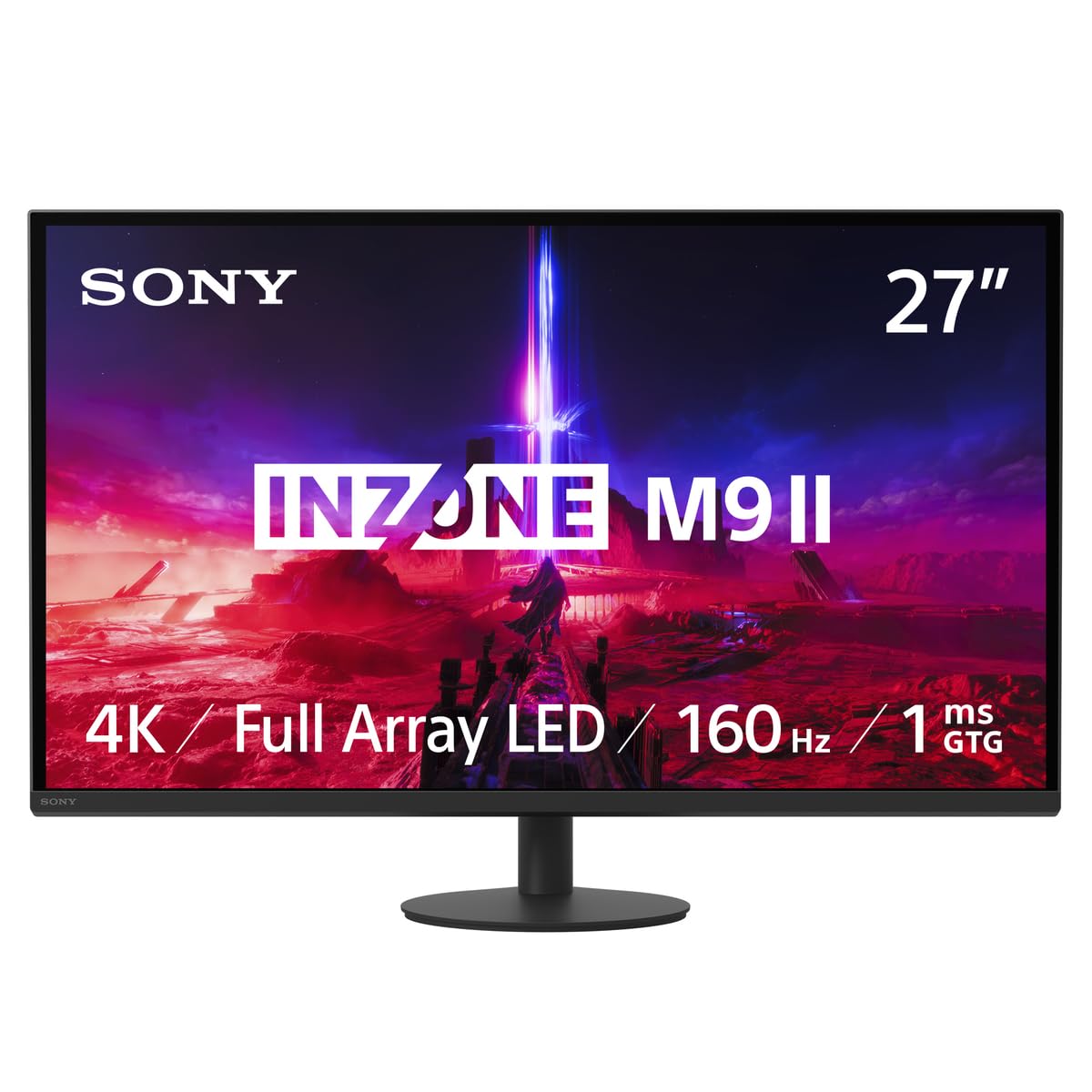 Sony INZONE M9II 27" 4K Ultra HD PC Gaming Monitor: 2160p Resolution - 160Hz Refresh Rate - 1ms GTG - DCI-P3 95% Spectrum - Full Array LED - G-Sync - Adaptive Sync - VRR, Nero