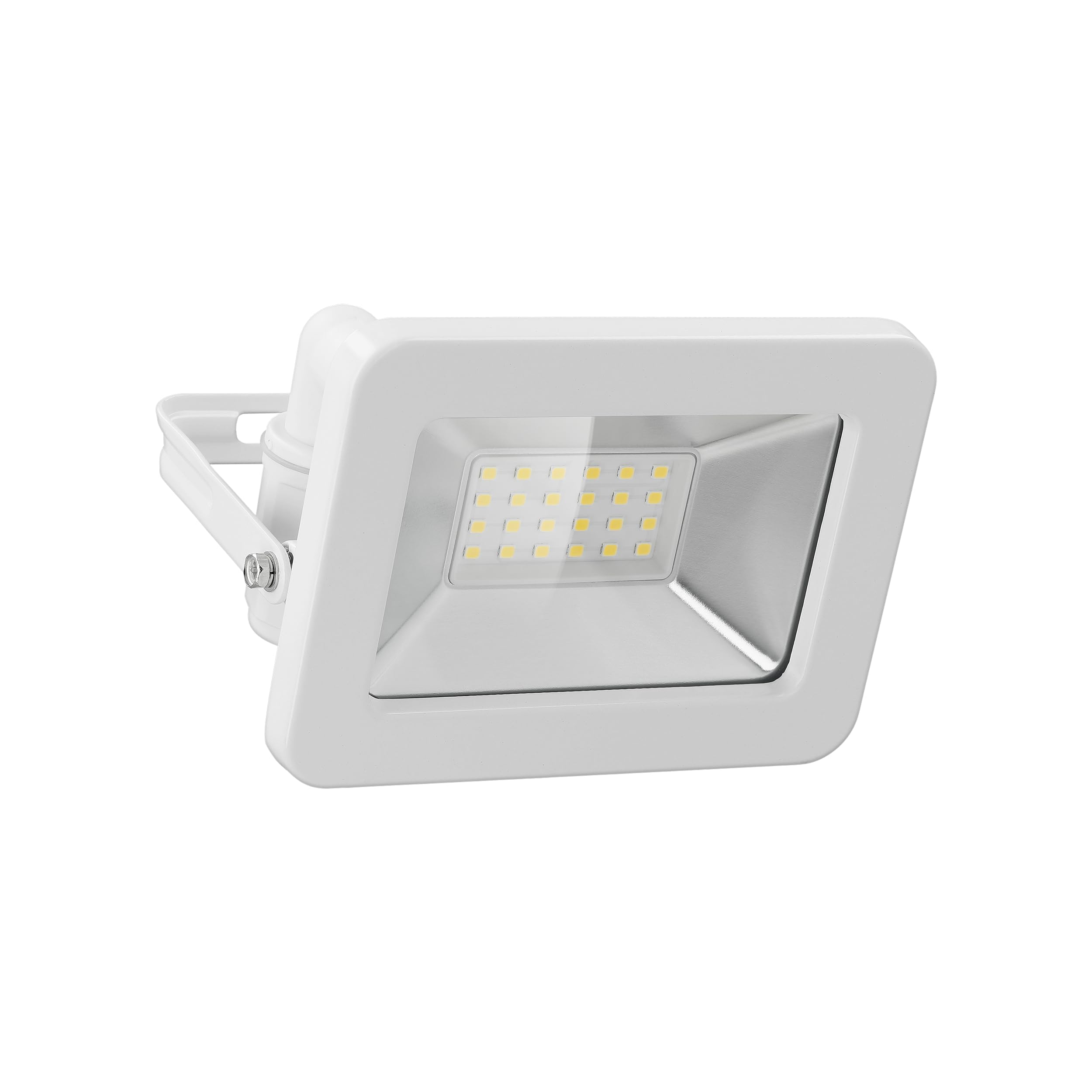 goobay 53871 LED Floodlight with 20 W - LED Spotlight with 20 W - Neutral White Light 4000 K - 1700 Lumen - Beam Angle 100 Degrees - Protection Class IP65 - White