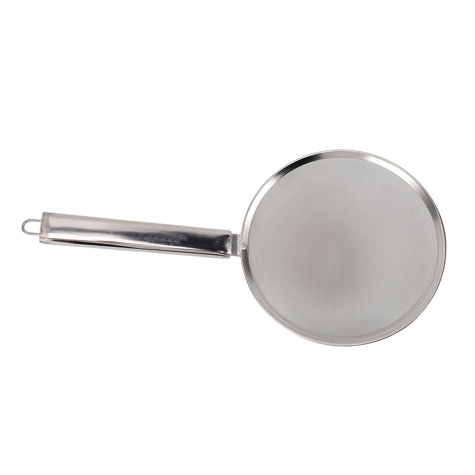 Cucchiaio per schiumarola in acciaio inox a maglia fine, colino per alimenti, resistente al calore, manico antiscivolo, altamente efficiente per friggere, cuocere zuppe e stufati, (28 cm/11 pollici)