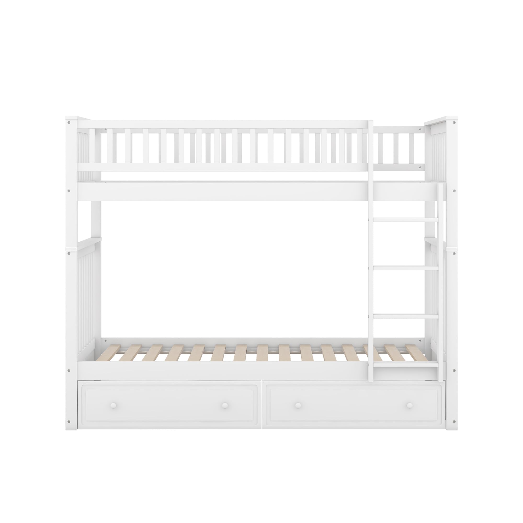 Letto a castello funzionale con cassetti, 90 x 200 cm, colore: bianco