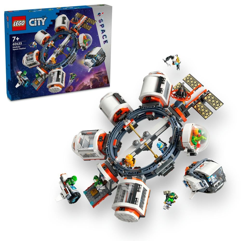 City Modular Space Station Toy for 7 Plus Year Old Boys, Girls & Kids, Science Exploration Playset with a Space Shuttle and 6 Astronaut Minifigures Birthday Gift for Lovers of Spaceships 60433