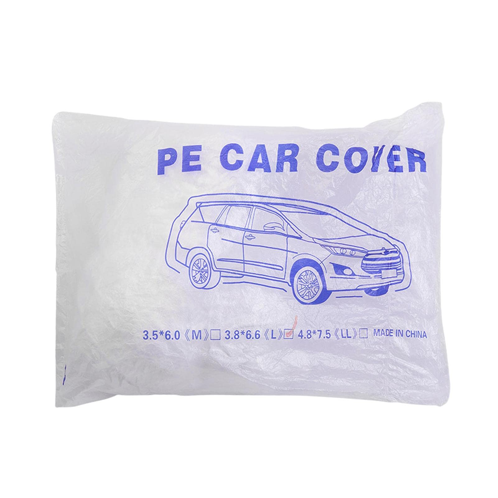 Clear Car Cover with Elastic Band PE Disposables Full Car Shield - Transparent Car Protective Covers Water Dust — view 5