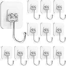 Wall-mounted Hooks, Adhesive, Strong, Wall-drilling-free Hooks - YOKELLMUX Large Wall-mounted Hooks, Adhesive Hooks, Load Capacity 25KG, No Holes, No Damage, No Residue, Waterproof, Moisture-proof