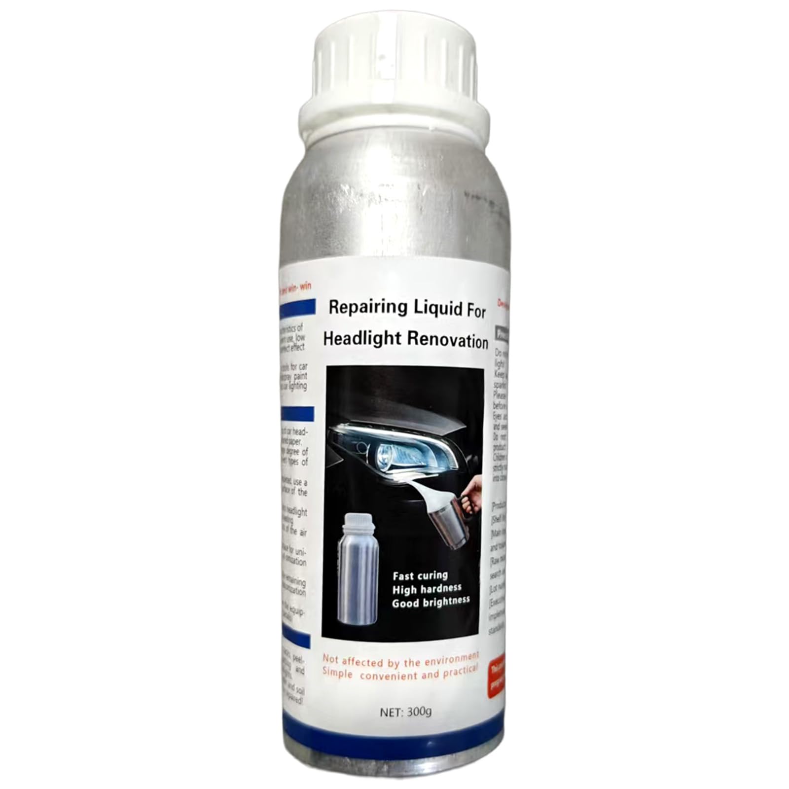 Générique Renovateur Phare Voiture/Moto,Liquide Restaurateur pour Phares Opacifiés Jaunis Ou Rayés,Nettoyant Réparateur Automobile (200ML)