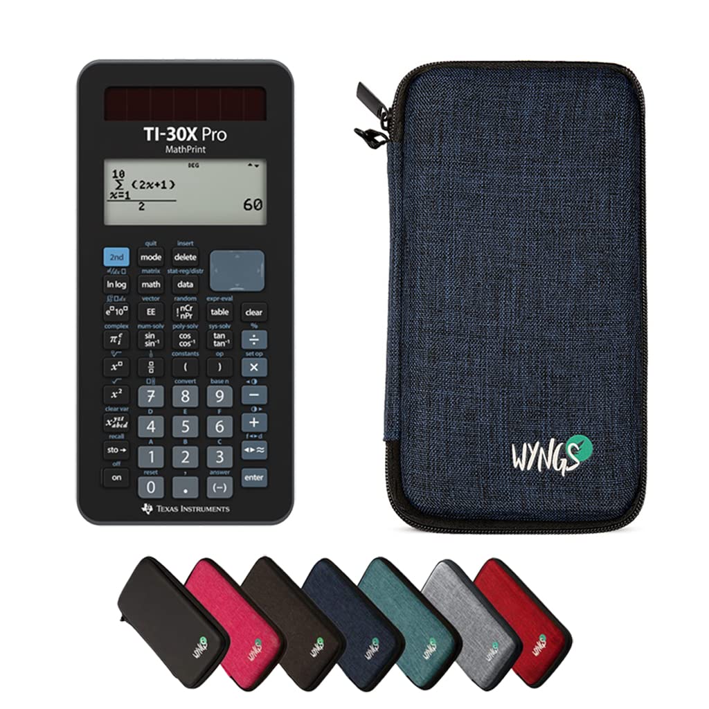 CALCUSO TI 30 X Pro Mathprint Scientific Technical Calculator + WYNGS Protective Case Blue + Extended Warranty