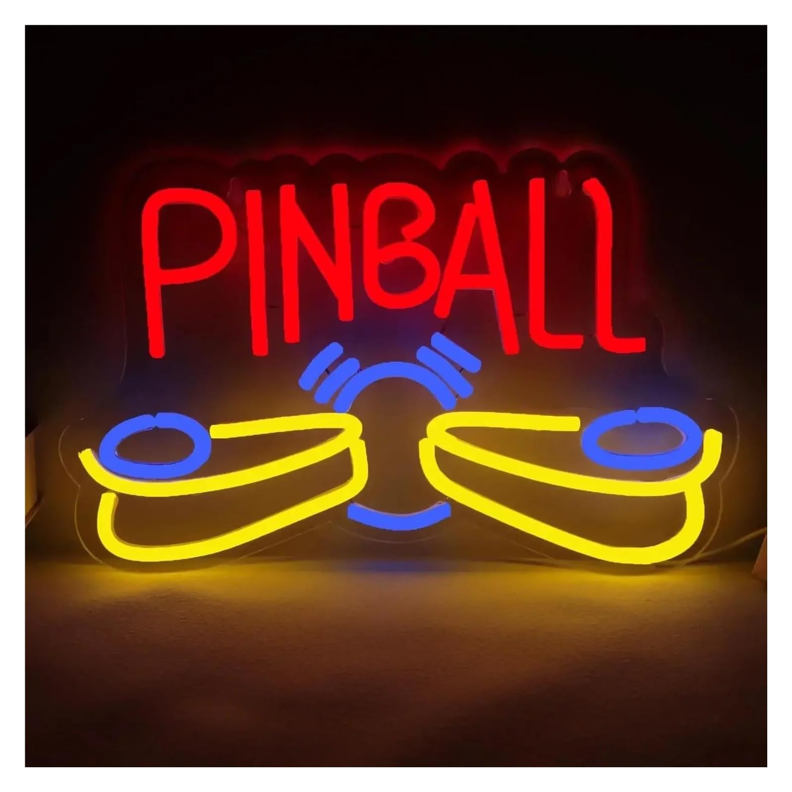 Shouxi One Color Sign Lamp Pinball Neon Sign Usb Dimmable Light Dimmable For Game Room Bedroom Bar Living Room Birthday Party Wall Decor 35Cmx34cm
