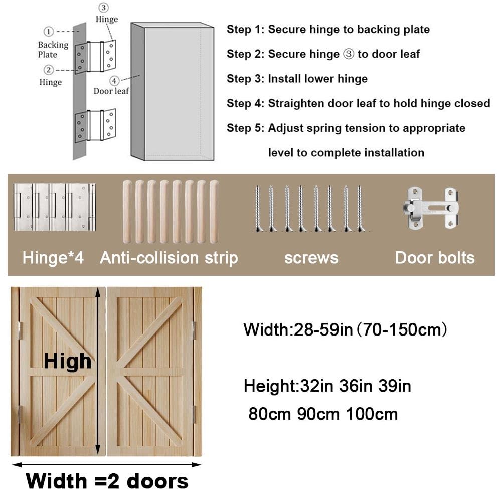 Caffè Bar Porta Saloon In Legno Porta A Battente 70cm-150cm Porte Oscillanti Da Bar Per Ingresso Cucina Soggiorno Ufficio(Naturale,W78 x H80cm)