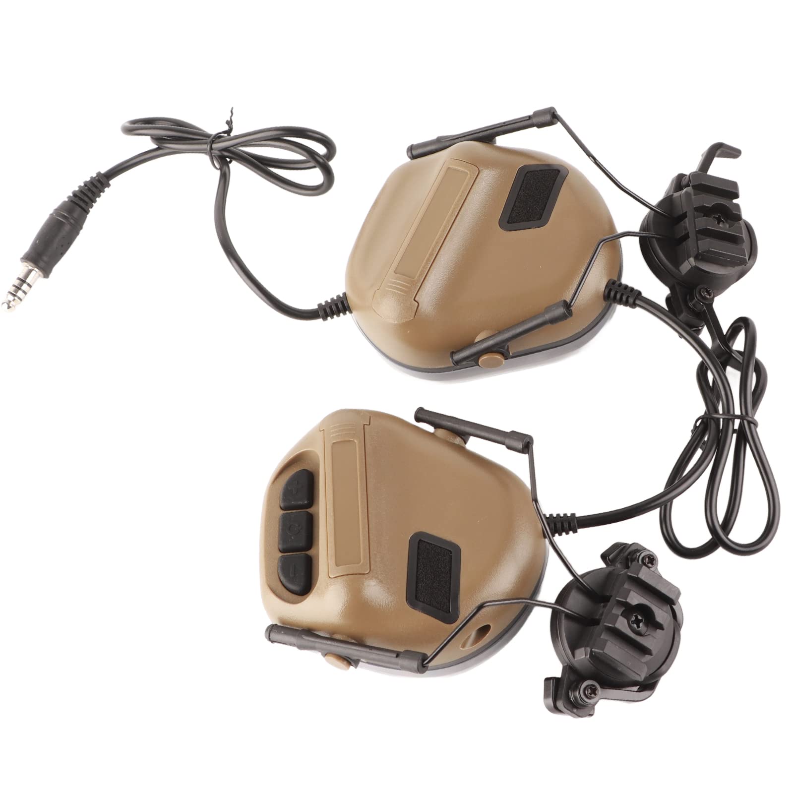 Fydun Airsoft Dummy Tactical, Tácticas Plegables Impermeables para Exteriores, Auriculares con Micrófono, Auriculares para Juegos de Combate CS, Barro (Broncearse)