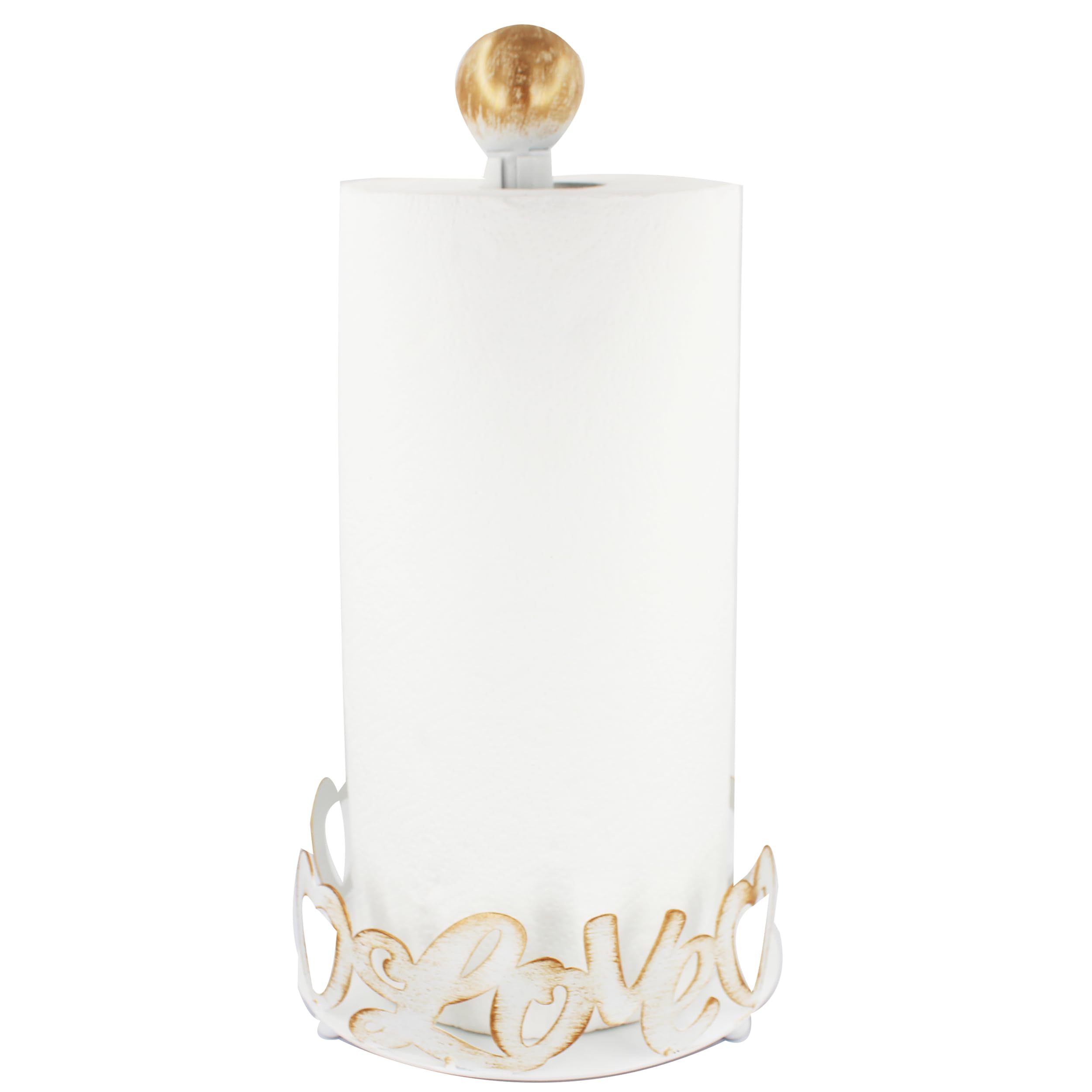 Paper Towel Holder White Countertop Paper Towel Holder Stand for Kitchen Countertops, Bars & Dining Tables,Fits Standard & Jumbo Rolls (White)