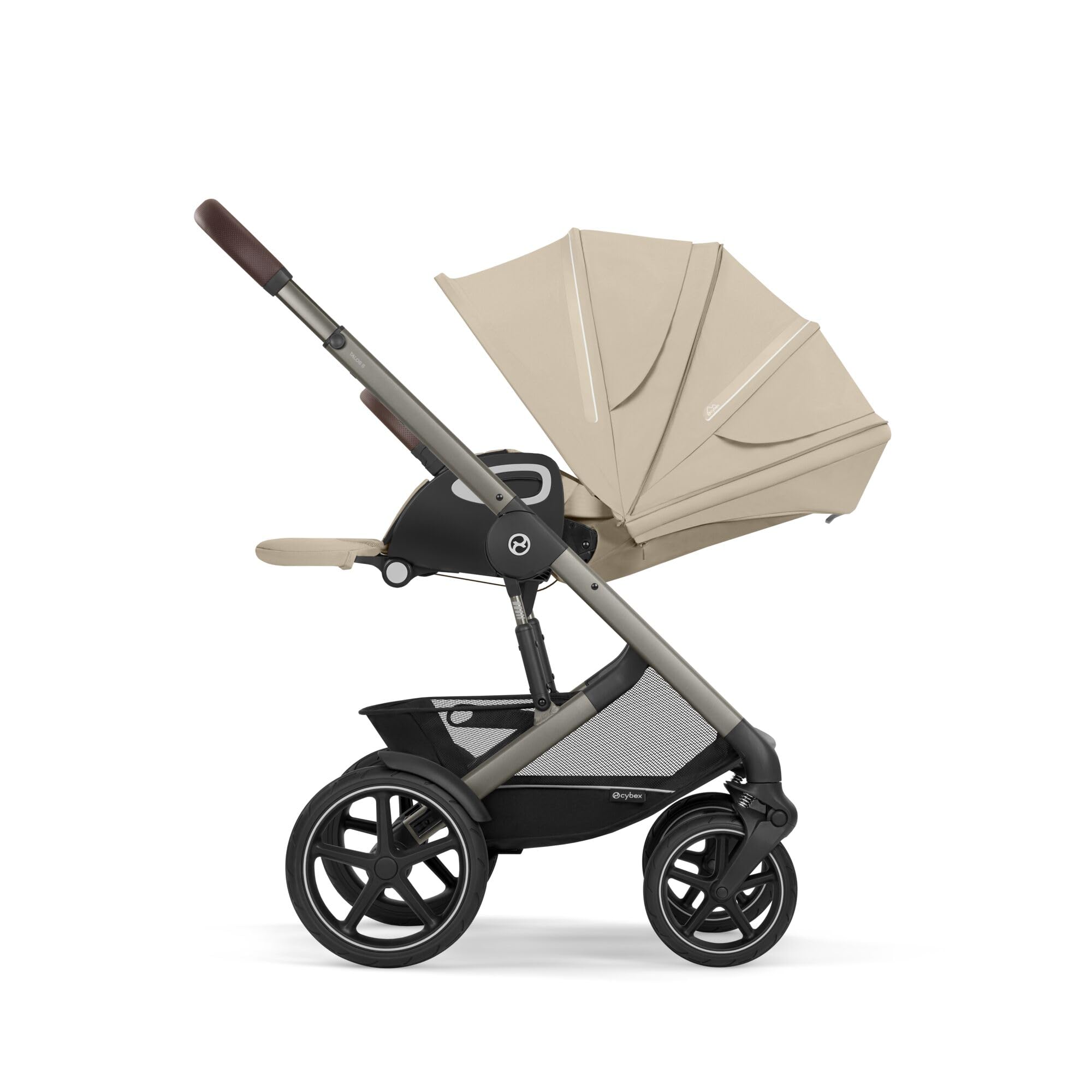 CYBEX Gold TALOS S LUX Wózek dziecięcy, Od urodzenia do 22 kg (ok. 4 lata), Z zawieszeniem terenowym, regulowanym uchwytem i ergonomiczną pozycją leżącą, Almond Beige