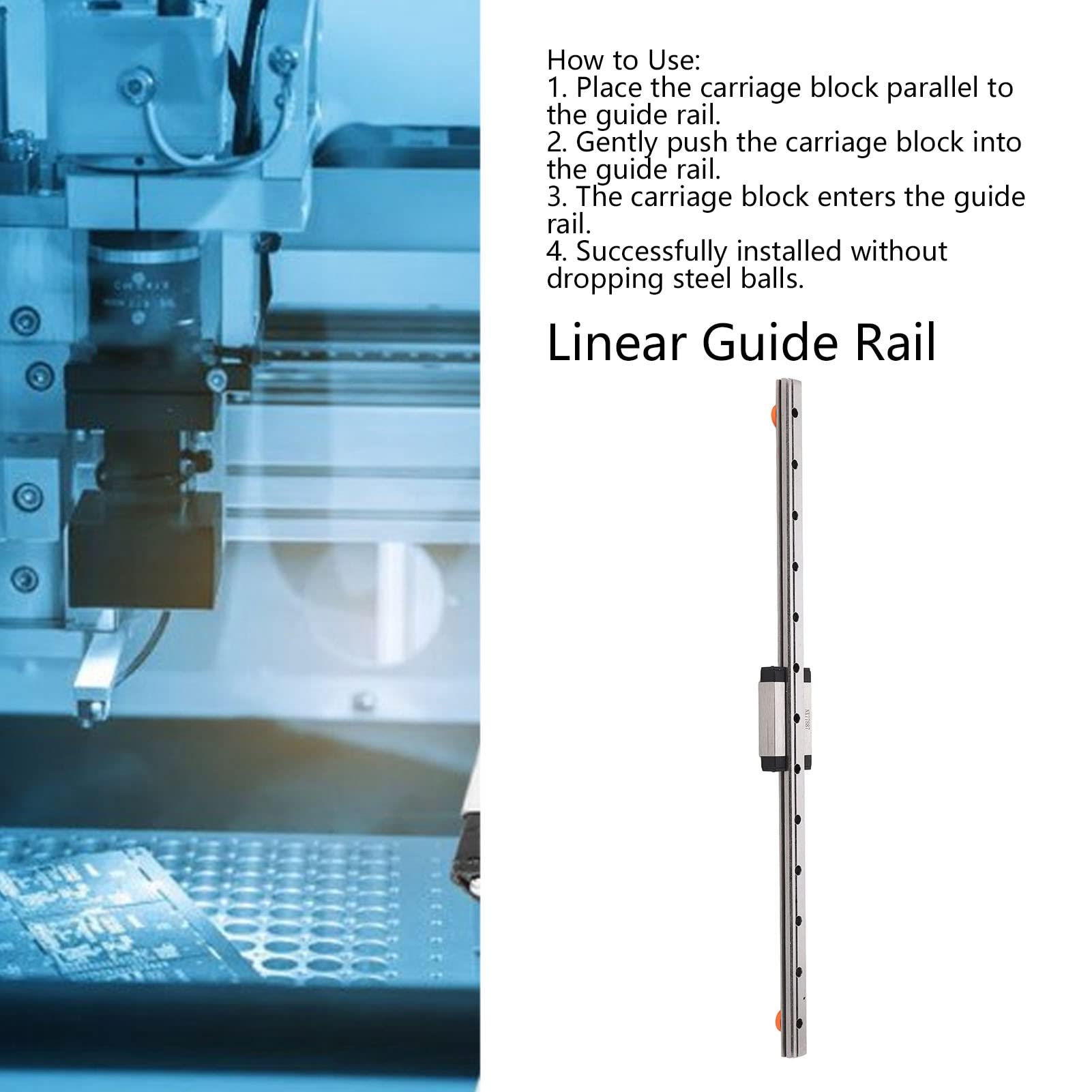 De Mouvement À Haut Linéaire MGN7H 200 Mm Rail En Acier De Roulement Avec Bloc Installation Facile Précision Élevée Glissière Linéaire Compacte