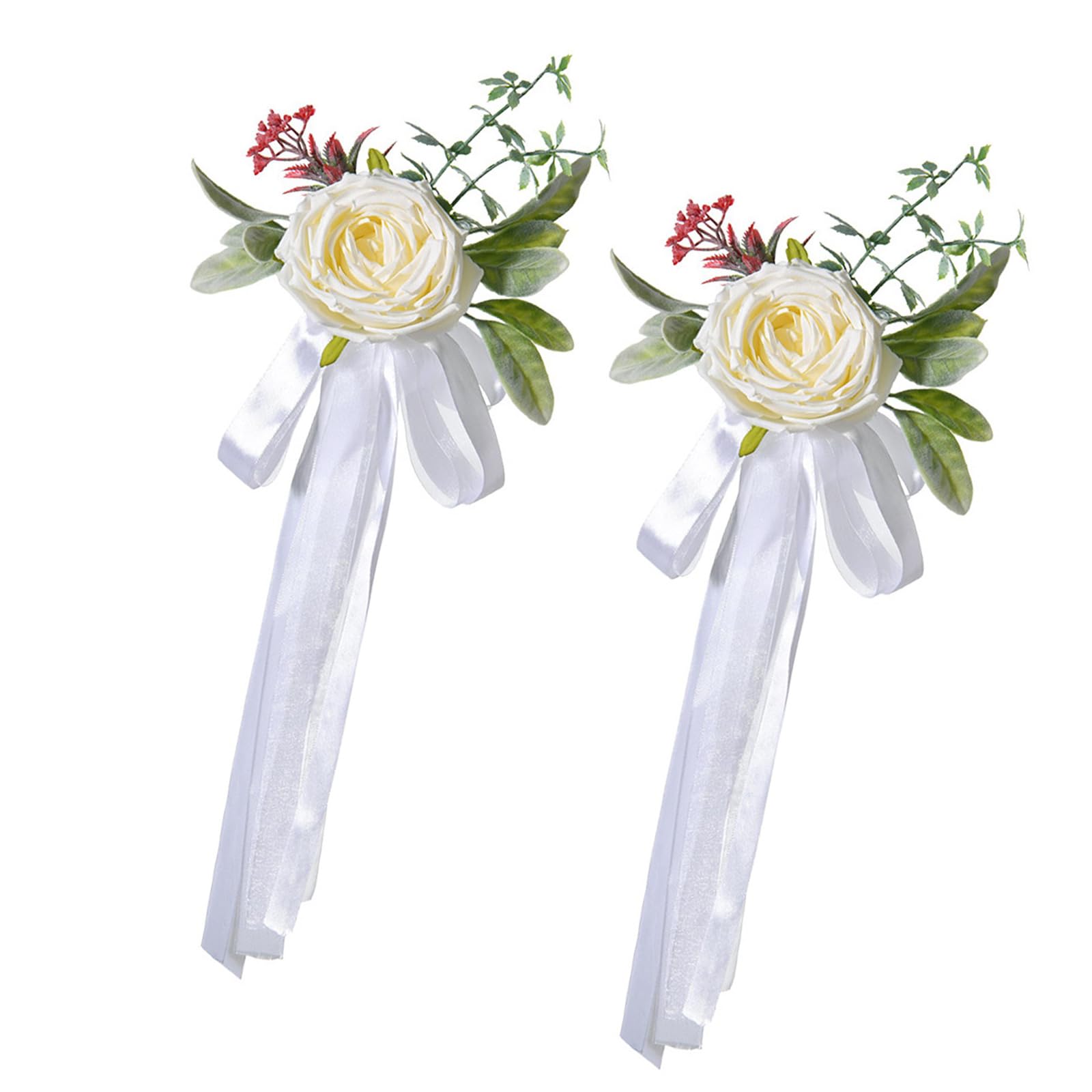Kaeltsyn Romance Floral Arrangement for Chair Back Decoration Artificial Flower for Anniversary Christmas and Festival Occasion Dinner Chair Back Decoration Arrangement