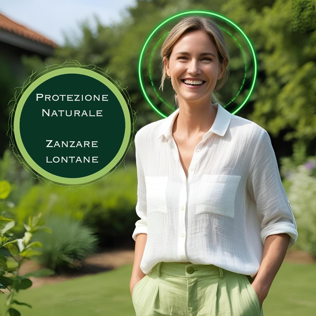 FLORA Diffusore Elettrico Zeta Free + Ricarica 25 ml – Miscela di Oli Essenziali Naturali (Citronella, Geranio, Lavanda, Neem), Profumo Fresco per Interni Poco Gradito agli Insetti, Fino a 30 Not