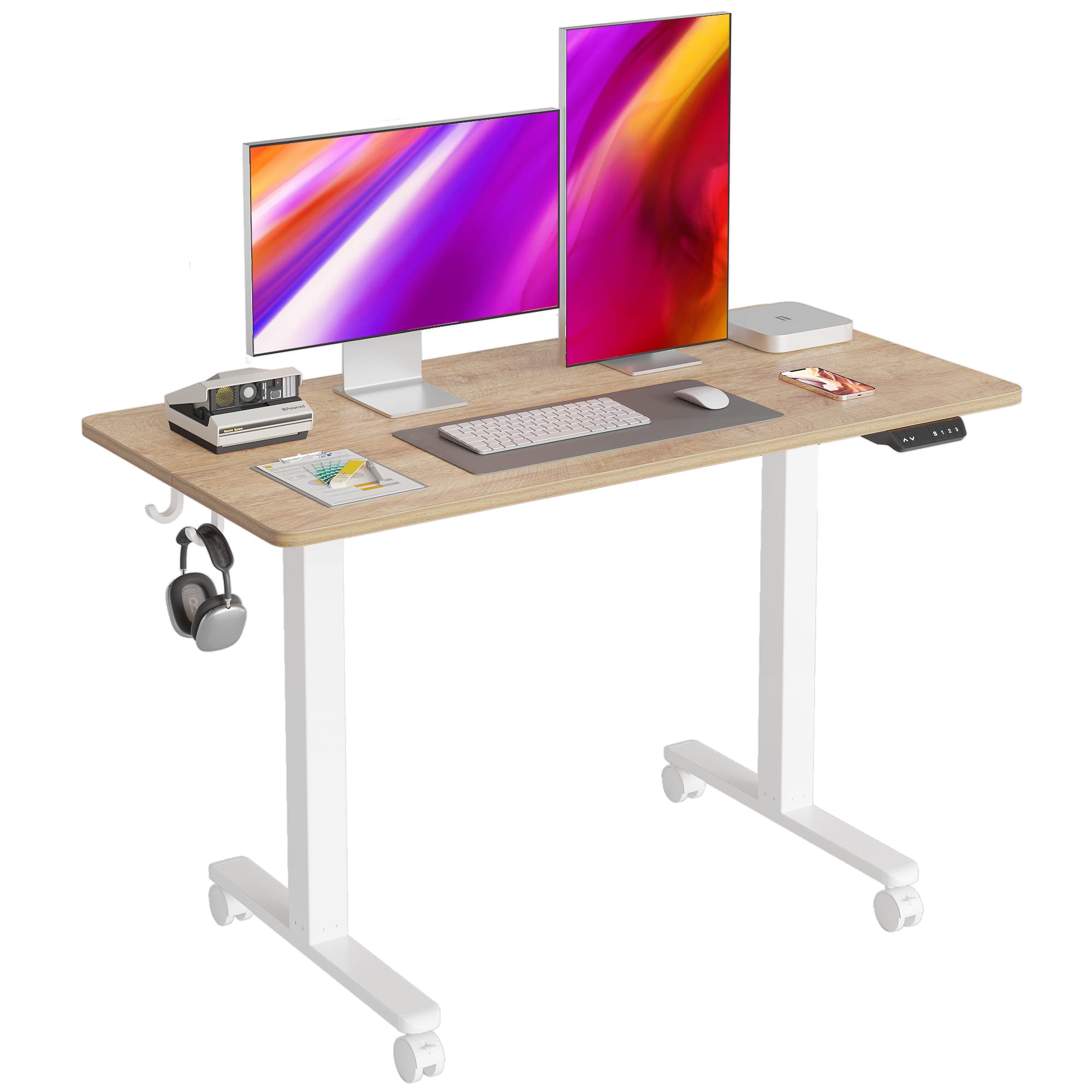 Cubiker Standing Desk, Stand up Height Adjustable Home Office Electric Desk, 48 x 24 Inch Sit Stand Desk with Splice Board, Maple DesktopThe Forest Stewardship Council