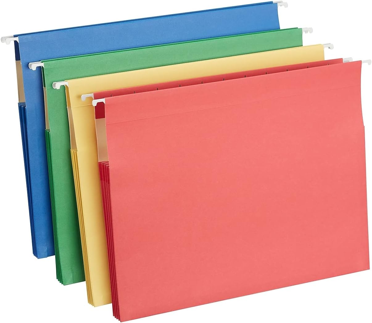 Staples 419192 Hanging File Folders 3.5-Inch Expansion Letter Size Assorted 4/PK