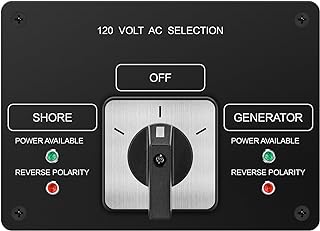AC Rotary Switch Panel 2 Position, Haoguo 120V 30A Selector Switch with Reverse Polarity LED Indicator Light