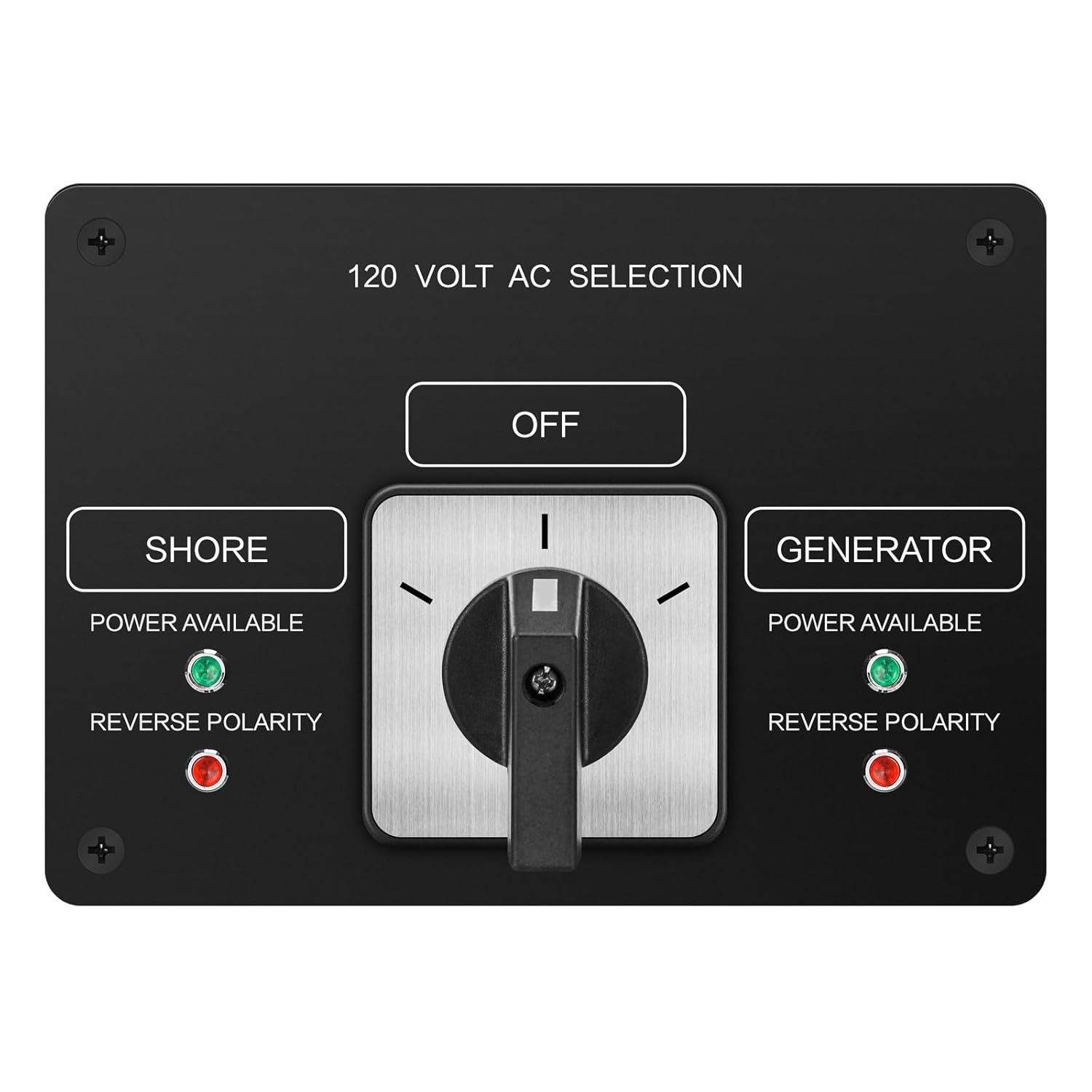 AC Rotary Switch Panel 2 Position, Haoguo 120V 30A Selector Switch with Reverse Polarity LED Indicator Light