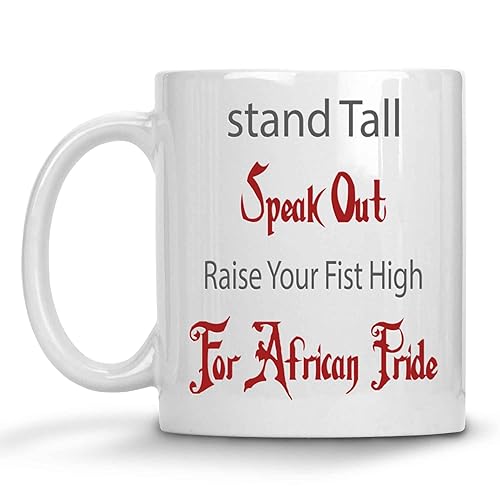 Show African Pride Activists Some Love - Unique Design with Cool Fist in the Air Printed on 11 Oz White Ceramic Coffee Mug